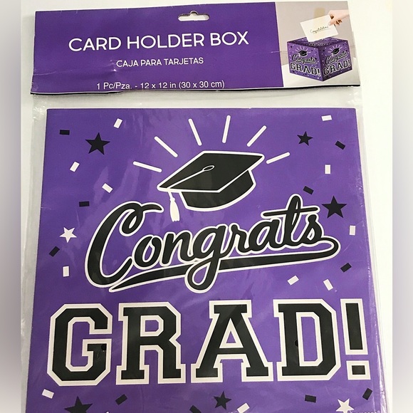 NIP CONGRATS GRAD Cardholder Box 12" x 12" x 12" Graduation Party Card $ Holder - Picture 2 of 5